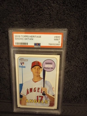 2018 SHOHEI OHTANI TOPPS HERITAGE #600 ROOKIE RC PSA 9 MINT!! WS CHAMP & MVP! - Image 1 of 4