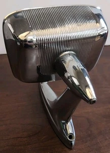 Vintage Ford/Mercury Chrome Side View Mirror Ribbed Design, Fits 1955-1959 - Picture 1 of 5