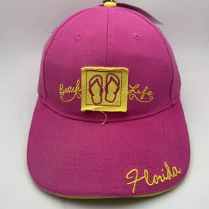 Beach Life Florida Cap Hat Women's Pink Adjustable - Picture 1 of 4