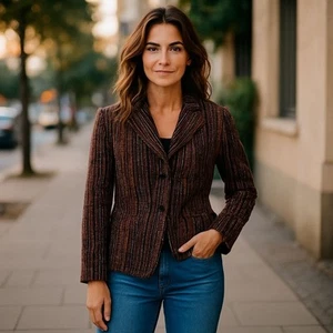 Chaqueta Blazer Sag Harbor Petite Para Mujer Talla 12P Tweed Multicolor Forrada Acrílico - Imagen 1 de 5