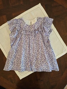 J Crew Crewcuts Girls Flutter Sleeve Purple Floral Voile Top Size M 8/ 9 - Picture 1 of 8