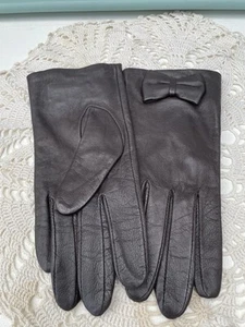 Ladies Soft Leather Black Gloves Size Medium - Picture 1 of 4