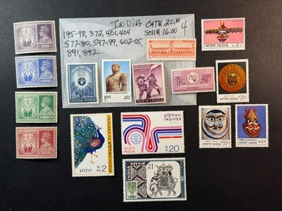 India # 195-98,372,401,404,577-80,597-99,602-05,891 ect MNH Scott Valor $25.00 Foto 1 de 4