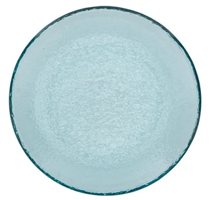 Fire and Light 8in Aqua Salad Plate Recycled Glass California F&L Unmarked - Picture 1 of 12