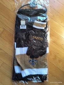 NFL New Orleans Saints Conjunto de Bufanda y Guante Tejido Nuevo en Paquete Conjunto de Regalo Fútbol - Imagen 1 de 2