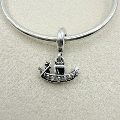 Pandora Sterling Silver Gondola Dangle Charm Bead Retired Style Venice Italy - Image 1 of 4