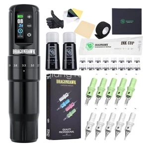 Dragonhawk Atom2 Pro Wireless Tattoo Kit 2,4-4,2mm Stroke Machine Patronen Tinte - Bild 1 von 13