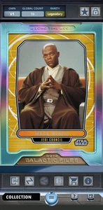 Topps Star Wars Card Trader Legendary Iridescent Silver Mace Windu 53cc - Picture 1 of 2
