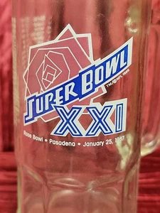 * Taza Super Bowl XXI 1987 NFL vaso de cerveza Stein New York Giants Fisher vintage - Imagen 1 de 9