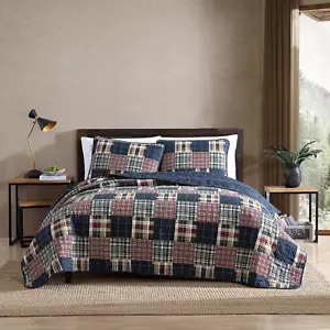 - Twin Quilt Set, Cotton Reversible Bedding with Matching Sham, Lightweight Home - Picture 1 of 8