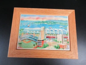 Solid Oak Wood Jewelry Keepsake Trinket Box, Storage Box w/Ceramic Tile Top - Picture 1 of 10