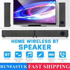 Detachable Wireless SoundBar Bluetooth Home Theater TV Speaker Subwoofer Remote - Picture 1 of 17
