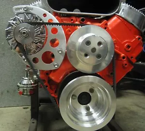 BBC ALTERNATOR BRACKET KIT- LONG PUMP HI MOUNT BIG BLOCK CHEVY BILLET ALUMIINUM - Foto 1 di 3