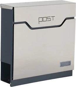 Stylish Stainless Steel Letterbox – Secure Wall-Mounted Post Box with Key Lock - Picture 1 of 9