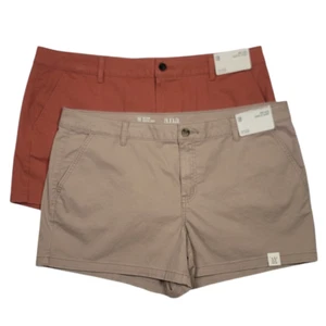 A.n.a Mujer NUEVO NUEVO CON ETIQUETAS Conjunto de 2 Pantalones Cortos Naranja y Tostado Tiro Medio 3.5" Talla 18 - Imagen 1 de 13