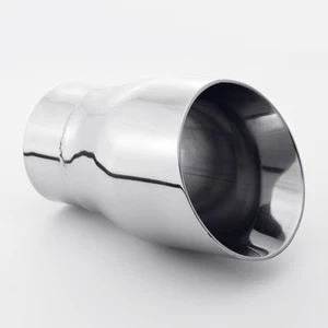 2.5" in 3.5" out 5.5 long Dual Wall Angle Out 304 Stainless Steel Exhaust Tip - Picture 1 of 11