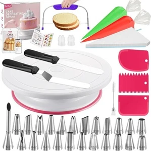 Syntus 65 PCs Cake Decorating Kit with Cake Stand Turntable - Picture 1 of 7