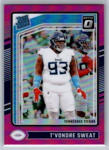 Fútbol óptico T'vondre Sweat Pink Prizm Rookie Titans 2024 Panini - Imagen 1 de 2