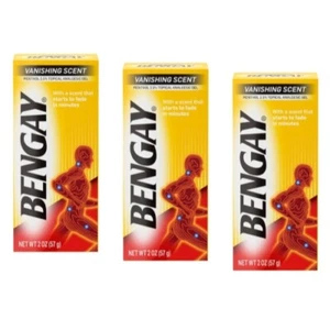 3 Pack Bengay Vanishing Scent Non-Greasy Pain Relief Gel, 2 Oz each