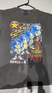 Vintage Sonic The Hedgehog SEGA Mega Wear T-SHIRT Size XL Very Rare - Picture 1 of 4