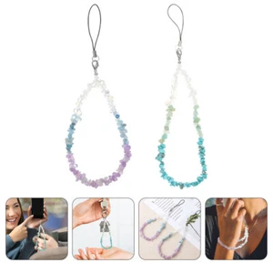 2 Pcs Kristall -Edelstein -Schlüsselkette Anti Verlorenes Telefon Lanyard - Zdjęcie 1 z 12