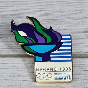 IBM Pin Badge Official Olympic Sponsor Enamel Pin Badge Olympics 2cm 80’s Aminco - Picture 1 of 7