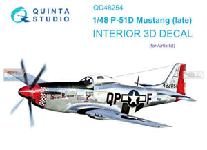 QTSQD48254 1:48 Quinta Studio Interior 3D Decal - P-51D Mustang Late (AFX kit)