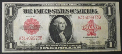 1923 Fr. 40 $1 RED SEAL UNITED STATES NOTE HIGH GRADE VF - FOLDS, NO PINHOLES - Image 1 of 2