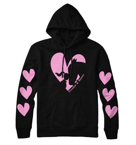 VETEMENTS Felpa con cappuccio unisex testa di cuore personalizzata nome e manica equitazione regalo personalizzato