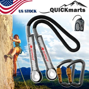 30KN Rock Climbing Locking Carabiner + Rescue Rope Eye to Eye Loop Prusik Cord - Picture 1 of 25