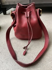 Vintage Coach Bucket Bag, Red Leather, Cross-Body Bag Purse 9952 - Picture 1 of 7