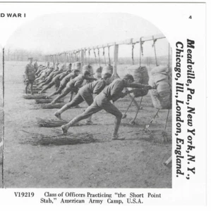 Bayoneta Clase Practicando Puñalada Punta Corta, Primera Guerra Mundial, 1978 Reproducción Stereoview - Imagen 1 de 3