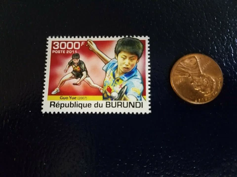 Guo Yue Table Tennis Ping Pong 2011 Republique du Burundi Perforated Stamp Cover