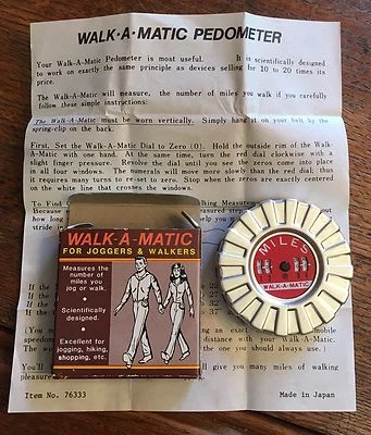 Walk O-Matic 1985 para caminantes y corredores hecho en Japón 3" X 3" Nuevo de Lote Antiguo Foto 1 de 4