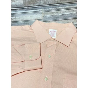 Brooks Brothers Men's Long Sleeve Button Down Orange Size 17.5-36 - Picture 1 of 6