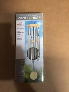 BRANDNEU Exhart 30 Zoll traditionelles getuntes silberfarbenes Metall-Windspiel - Bild 1 von 1
