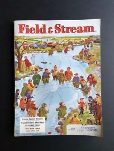 FIELD & STREAM MAGAZINE April 1952 Cover Art Tom Rost Fishing Hunting Dogs - Picture 1 of 3