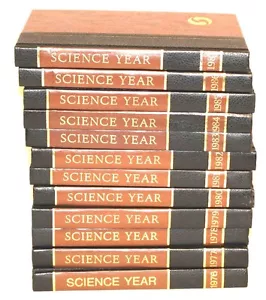 Set of 12 World Book Science Annual Science Year Books 1976-1987 - Picture 1 of 3