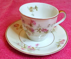 Theo Haviland NY (Rosamonde) FLAT DEMITASSE CUP & SAUCER SET(s) Exc (12 avail) - Picture 1 of 4
