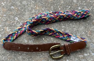 Rara cintura intrecciata arcobaleno Elisabeth Liz Claiborne vintage anni 80 90 LGBT Pride vintage - Foto 1 di 6