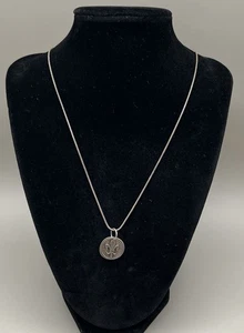 Antique 925 Silver Fleur-de-lis necklace, pendant and chain in 7.2 Gram Jewelry - Picture 1 of 6