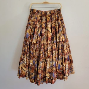 Handgefertigter Midirock Vollkreis Allover Pferdekopf Druck Stufen Cowgirl Western - Bild 1 von 10