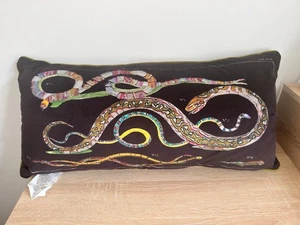 New York Botanical Garden Brown Cushion With Artistic Snake Design - Picture 1 of 5