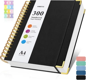 Spiral Notebook 8.5" X 11", 300 Numbered Pages Notebooks College Ruled with Cont - Picture 1 of 12