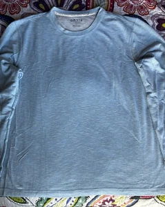 Camicia girocollo ORVIS collezione classica blu a righe rayon manica lunga uomo XL - Foto 1 di 20