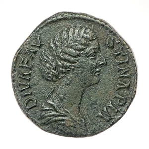 Sesterzio Faustina II 147-176 d.C., AETERNITAS SC, Impero Romano - Foto 1 di 2