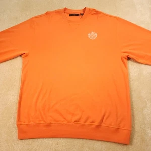 Greg Norman Pullover Erwachsene Herren Extra Large XL Orange Baumwolle Long Bay Club Logo - Bild 1 von 10