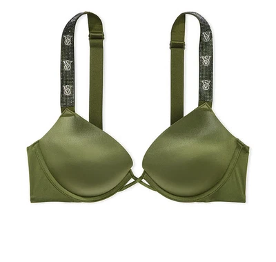 Sujetador Victoria Secret Bombshell Añadir 2 Tazas Sumergir Push Up Nuevo Con Etiquetas Correa Brillante Foto 1 de 3