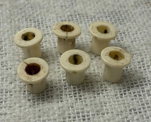 Vintage TEISCO Guitar SET OF 6 WHITE TUNER FERRULES Bushing Ferrule Japan MIJ - Picture 1 of 9
