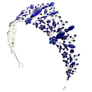Fascia per capelli impreziosita corona compleanno per donna costume matrimonio diademi sposa - Foto 1 di 11